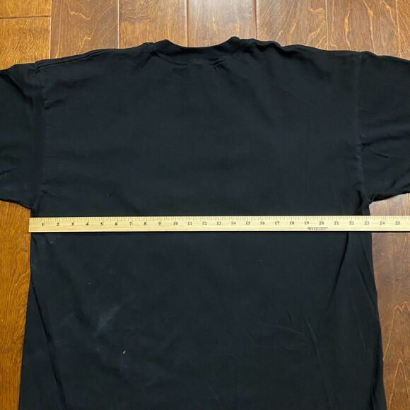 Gildan Vintage Y2K New York City Skyline Black Red Embroidered Tee Men's XL - Picture 6 of 7